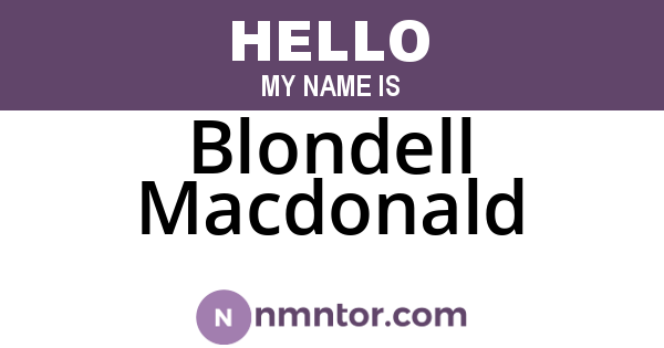 Blondell Macdonald