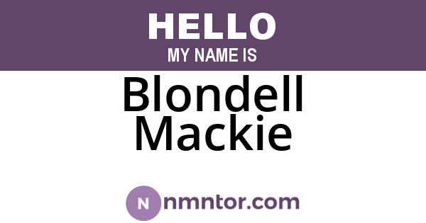 Blondell Mackie