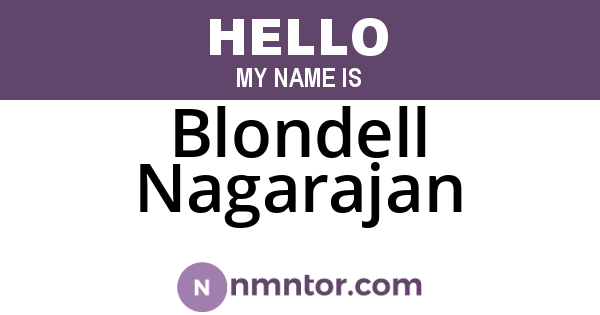 Blondell Nagarajan
