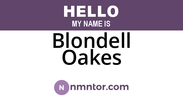 Blondell Oakes