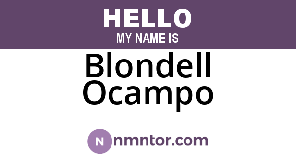 Blondell Ocampo