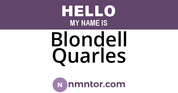 Blondell Quarles