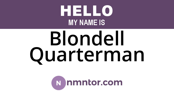 Blondell Quarterman