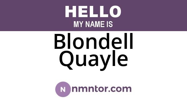 Blondell Quayle