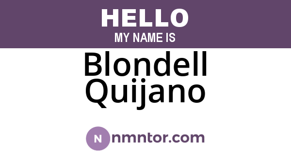 Blondell Quijano
