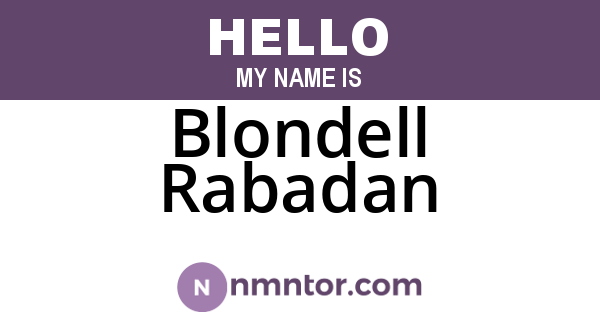 Blondell Rabadan