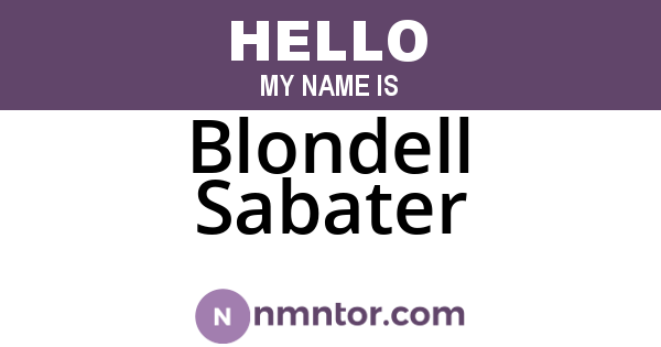 Blondell Sabater