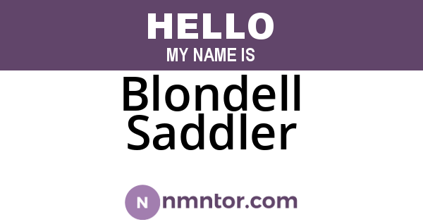 Blondell Saddler