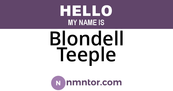 Blondell Teeple