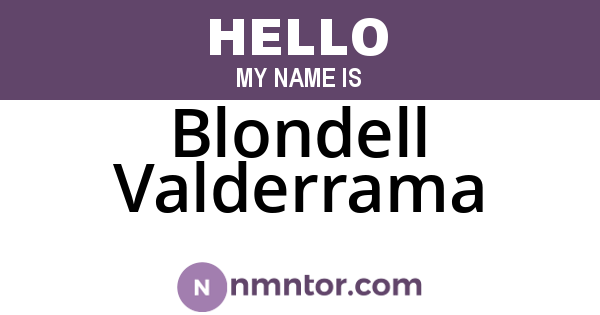 Blondell Valderrama