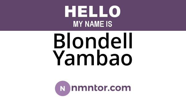 Blondell Yambao