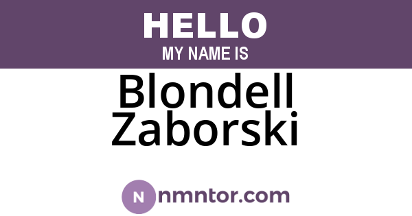 Blondell Zaborski