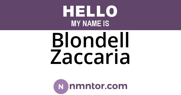 Blondell Zaccaria