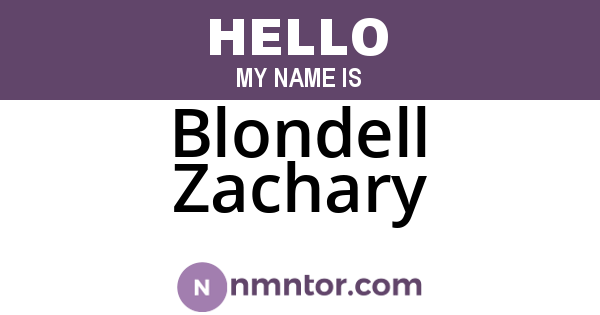Blondell Zachary
