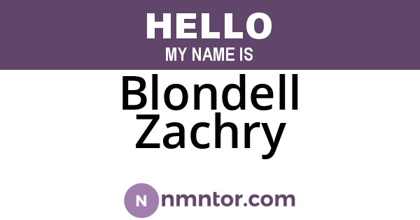 Blondell Zachry