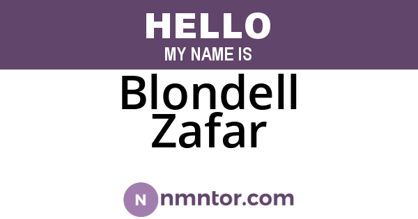 Blondell Zafar