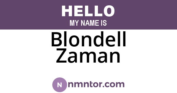 Blondell Zaman