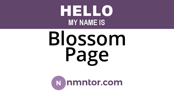 Blossom Page