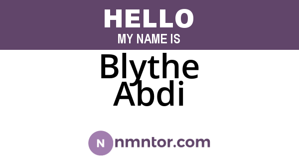 Blythe Abdi