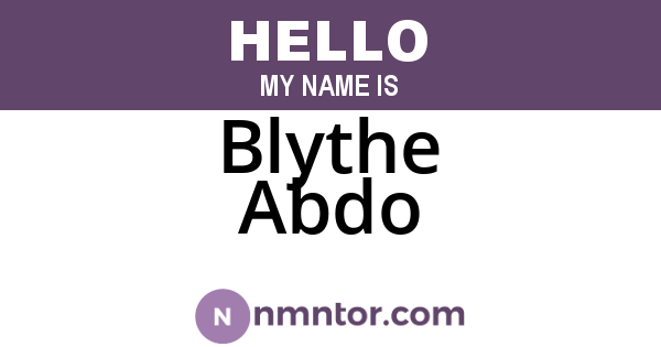 Blythe Abdo