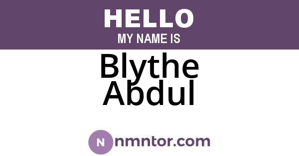 Blythe Abdul