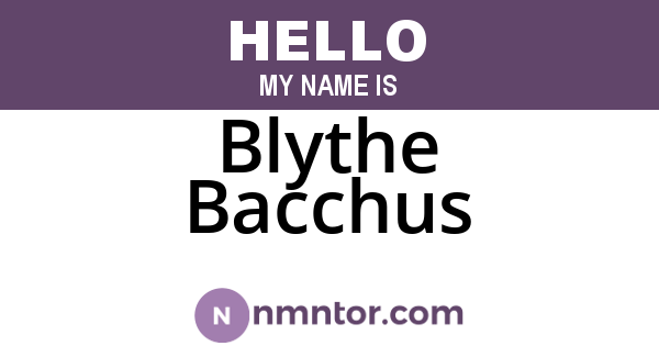 Blythe Bacchus
