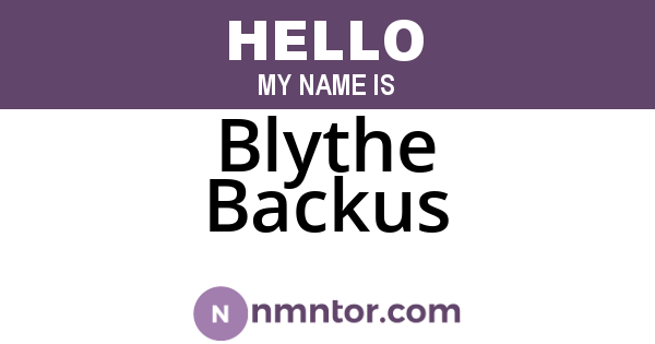 Blythe Backus