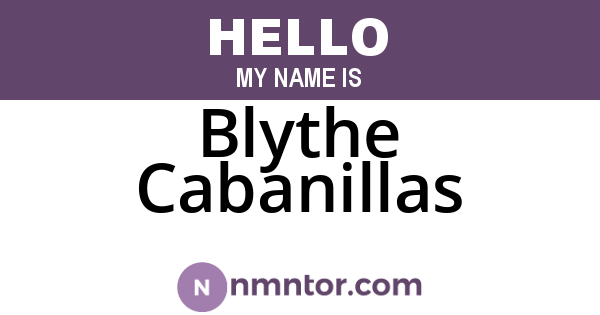 Blythe Cabanillas