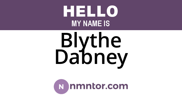 Blythe Dabney