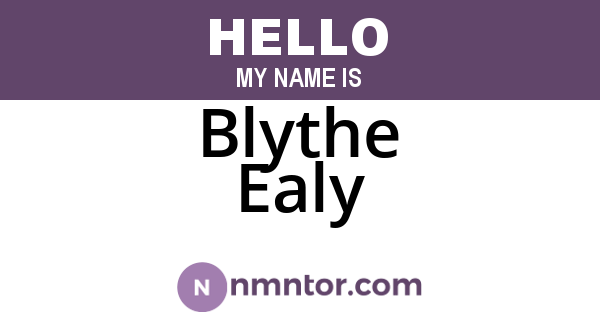 Blythe Ealy