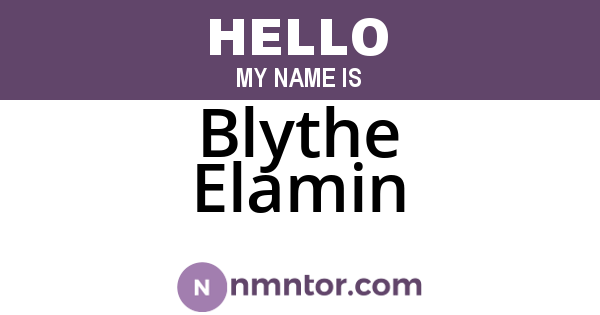 Blythe Elamin