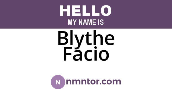 Blythe Facio