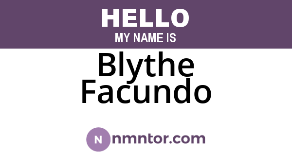 Blythe Facundo