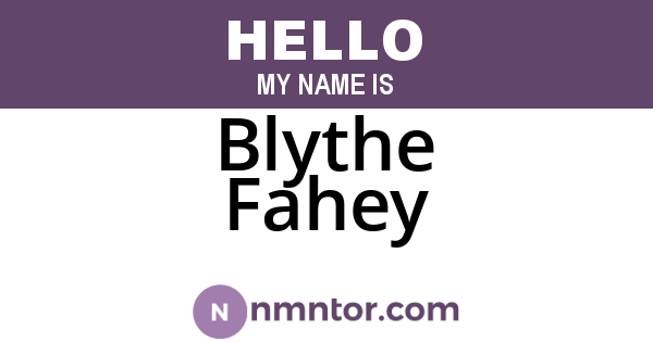 Blythe Fahey