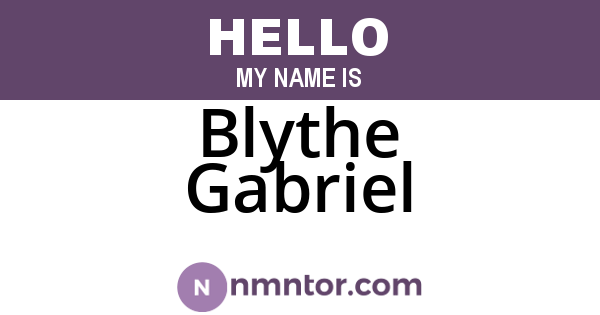 Blythe Gabriel