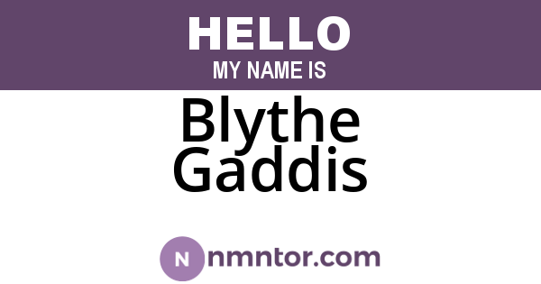 Blythe Gaddis