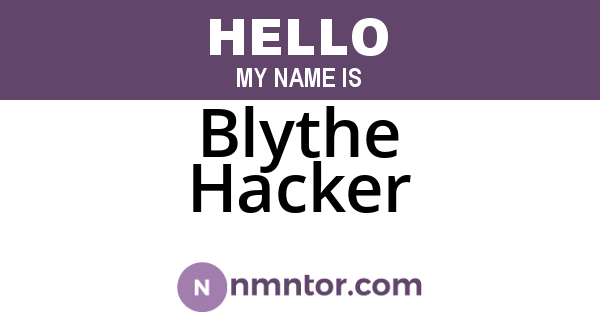 Blythe Hacker