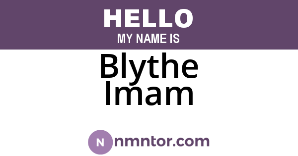 Blythe Imam