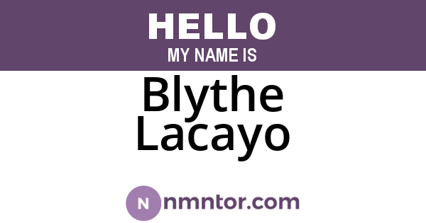 Blythe Lacayo