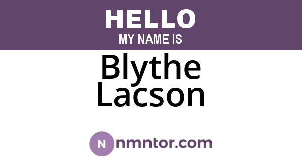 Blythe Lacson