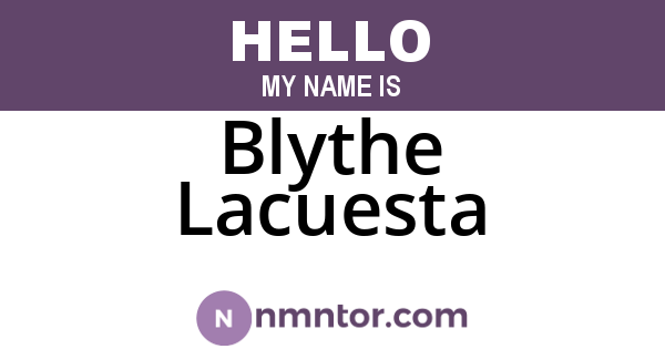 Blythe Lacuesta