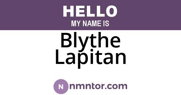 Blythe Lapitan