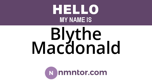 Blythe Macdonald