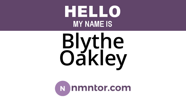 Blythe Oakley