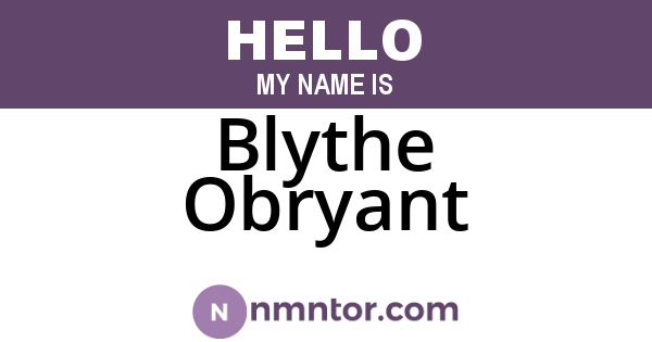 Blythe Obryant