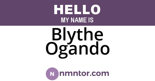 Blythe Ogando