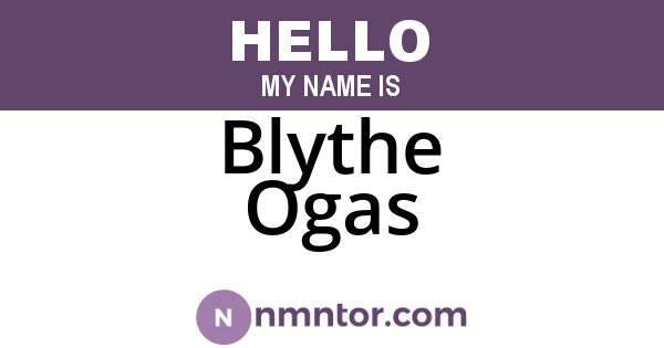 Blythe Ogas