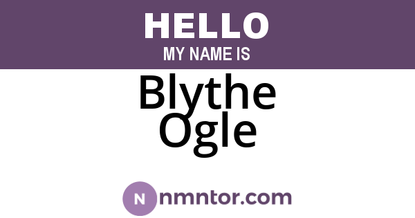 Blythe Ogle