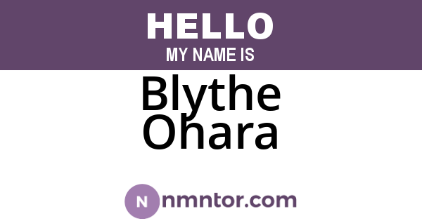Blythe Ohara