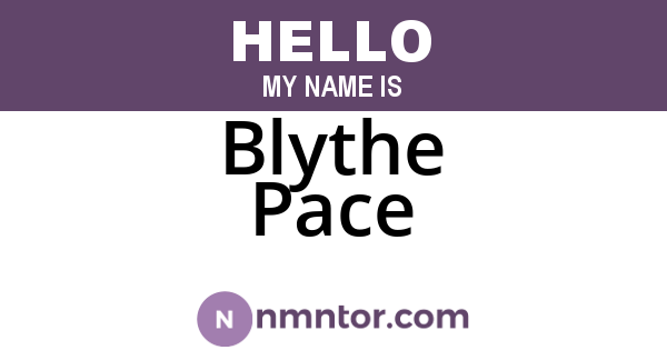 Blythe Pace